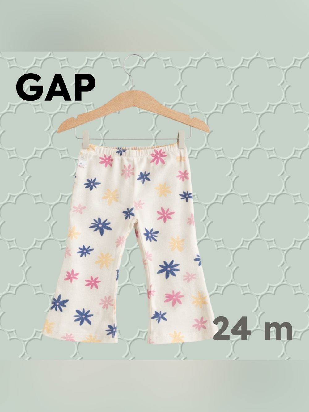 🇺🇸👍GUC GAP | 2T | Toddler Boho Cream Floral Flare leggings ❗️ read